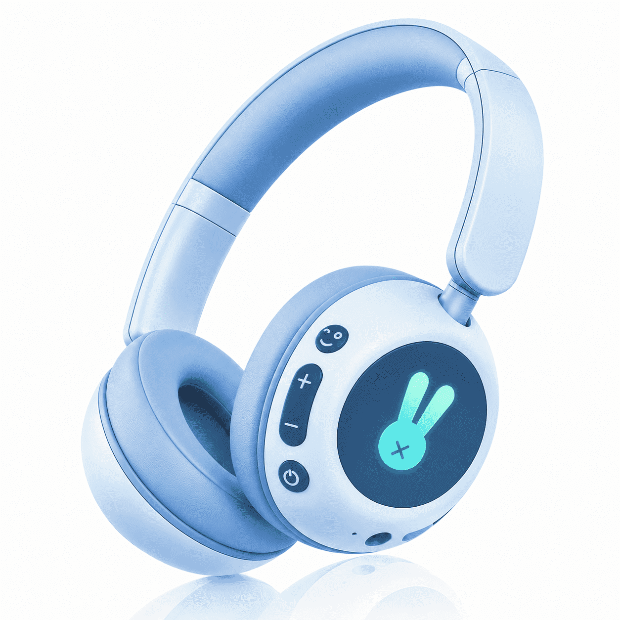 Kids Bluetooth Headphones with Microphone, 3 Safe Volume Modes 74/84/95dB, 48H Battery LED Light Up Foldable Over-Ear Wireless Headset with Audio Cable for Online Learning & Travel