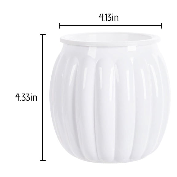 FEOLGEHLY 1pcs Self Watering Pots for Indoor Plants, 4.3 Inch Flower Pots, African Violet Pots with Wick Rope, Flowers, Succulents, Herb, House Plants (White)