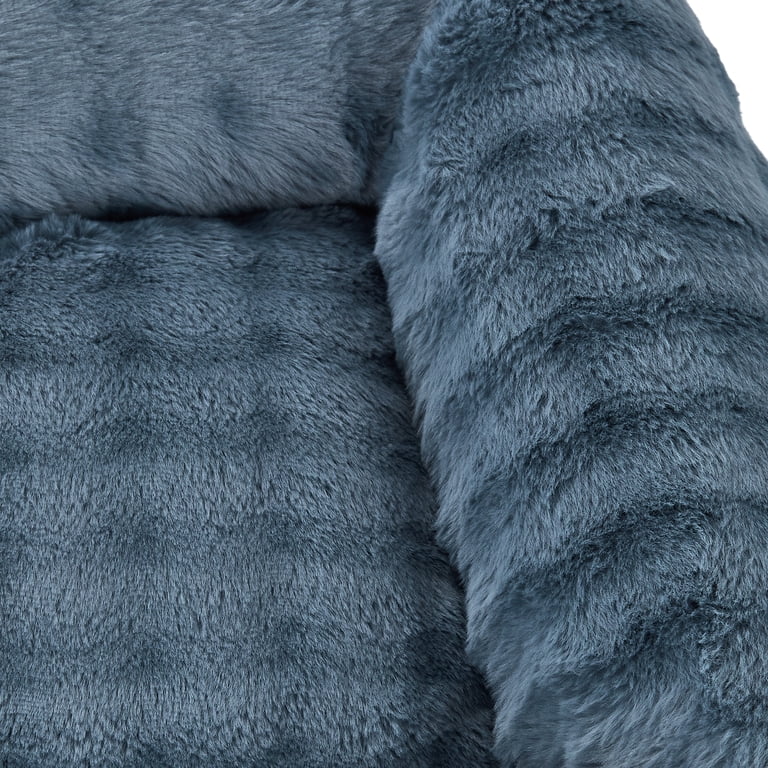 Vibrant Life Medium Bubble Fur Pet Bed, Blue photo 8