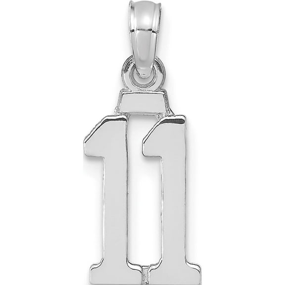 14K White Gold 14Kw Polished Number 11 Pendant Made In United States nu11w