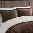 thumbnail image 3 of JERFIT Full Queen Comforter Set Brown Ivory, Ultra Soft Plush & Sherpa Reversible All Season Down Alternative Bedding Set with Shams, 3 of 10