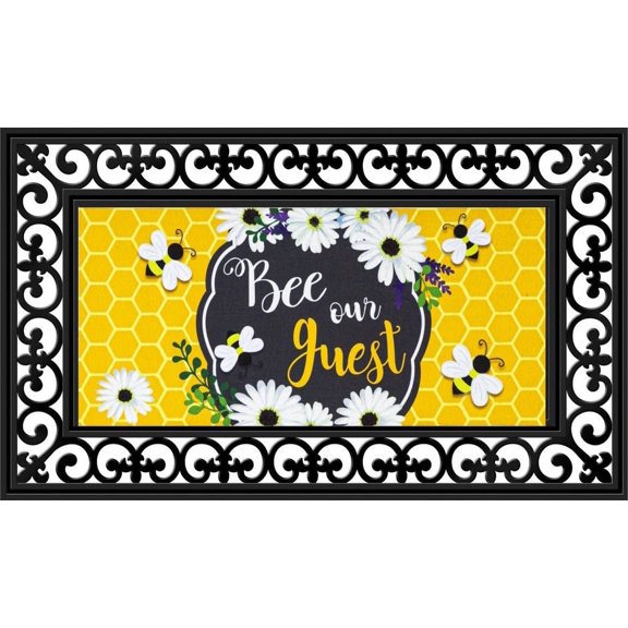 Evergreen Flag Seasonal Sassafras Interchangeable Mat and Tray Bee Our Guest Frame