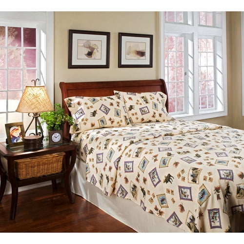 Flannel Sheet Set Log Cabin Walmart Com