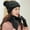 Black-4PCS, variant on 4PCS Women Beanie Knit Hat Fleece Lined, Winter Scarf Mask Set, Girls Warm Hat Earmuffs Cap Pom