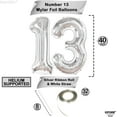 thumbnail image 4 of Big Silver 13 Balloon Numbers - 40 Inch | 13th Birthday Decorations for Girls and Boys | Number Balloons for Anniversary, 4 of 4