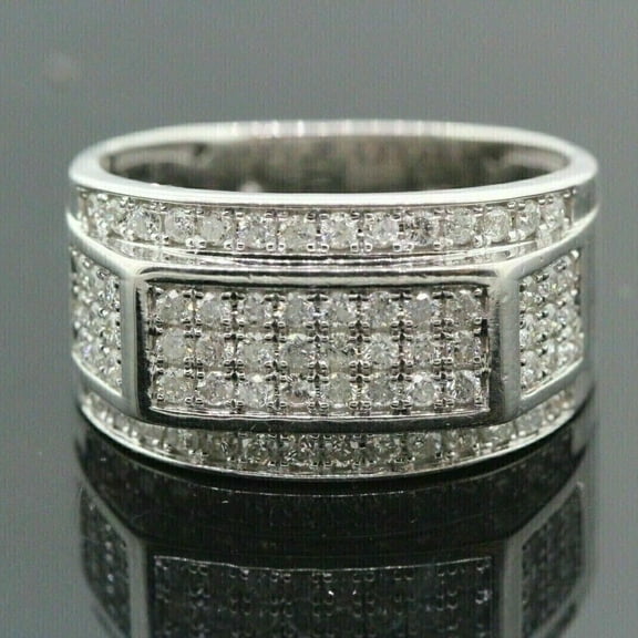 Forever Jewels 4Ct Round Cut Moissanite Men Engagement Ring 14K White Gold Plated