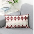 thumbnail image 2 of Decorative Set of 4 Lumbar Throw Pillow Covers 12x20 in for Sofa Couch, Red and White Square Outdoor Accent Pillows Cover Case for Cushions Bed and Living Room Farmhouse Decoration (Red 013050), 2 of 7