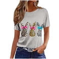 thumbnail image 5 of Pxxlle Womens Easter Shirts Funny Bunny Rabbit Graphic Tees Casual Short Sleeve Tshirt Happy Easter Party Crewneck Shirts for Holiday M, 5 of 5