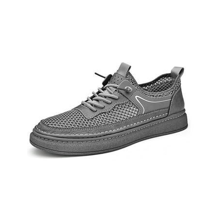 

Daeful Mens Athletic Shoes Mesh Trainers Breathable Sneakers Men Elastic Strap Hollow Out Sport Casual Shoe Gray 9