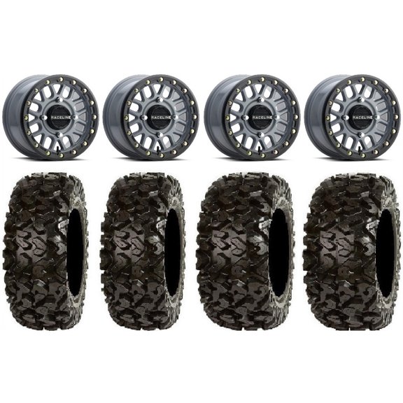 Raceline Podium Bdlk 14" Gy Wheels 27" Rip Saw Tires Polaris RZR XP 1000 / PRO XP / Ranger XP 900/1000