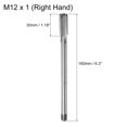 thumbnail image 2 of Uxcell Metric Thread Tap M12 x 1 H2 160mm Extra Long Straight Flute Tapping Threading Tool, 2 of 6