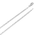 thumbnail image 2 of 1.8mm Solid .925 Sterling Silver Flat Mariner Chain Necklace + Bracelet Set, 16" (Necklace) + 8" (Bracelet), 2 of 7