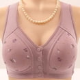 thumbnail image 2 of Daznico Front Closure Daisy Bras for Older Women Plus Size Push Up Comfortable No Underwire Seniors Full Coverage Cotton Bra,Size 48, 2 of 3