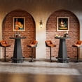 thumbnail image 6 of Tribesigns Bar Table with Metal Footrest, 37.4" High Round Pub Table for Small Bars, Small Home Bar Unit for Dining Room, Black (2Packs), 6 of 7