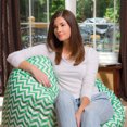 thumbnail image 4 of Posh Creations Bean Bag Chair, Adults, Kids, 4 ft, Green Chevron, 4 of 4