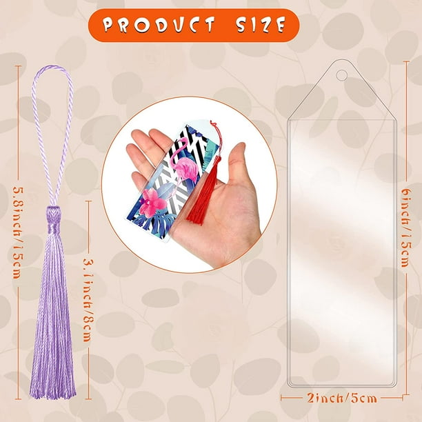  Photo Booth Bookmark Sleeves Photo Booth Frames Clear Blank  Bookmark Holder Sleeves 2x6 Inches DIY Vinyl Bookmark Sleeves with Colorful  Tassels for Students Reading Party Favors Supplies (500 Pieces) : Office