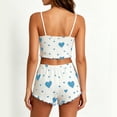 thumbnail image 4 of JIA JIA SHUANG Women Pajama Sets Heart Print Cami Top with Bow Tie Shorts Pjs 2 Piece Outfits Cute Fashion Sleepwear(Blue,Large), 4 of 6