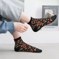 thumbnail image 2 of Fuzoiu Sweet Red Cherry Print Adult Socks, Crew Moisture-wicking Socks, Unisex Cushion Crew Socks,Casual Sports Ankle Socks, 2 of 7