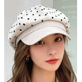 thumbnail image 2 of CoCopeaunts Newsboy Hats for Women, Women Newsboy Cap Winter Felt Retro Polka Dots Fashion All-Match Beret Cap, 2 of 3