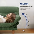 thumbnail image 5 of CHITOOMA 66" Futon Sofa Bed with Adjustable Backrest and 6-Level Armrests, Green Corduroy Convertible Futon Couch, Comfy Loveseat for Small Spaces, Apartment or Office, 5 of 11