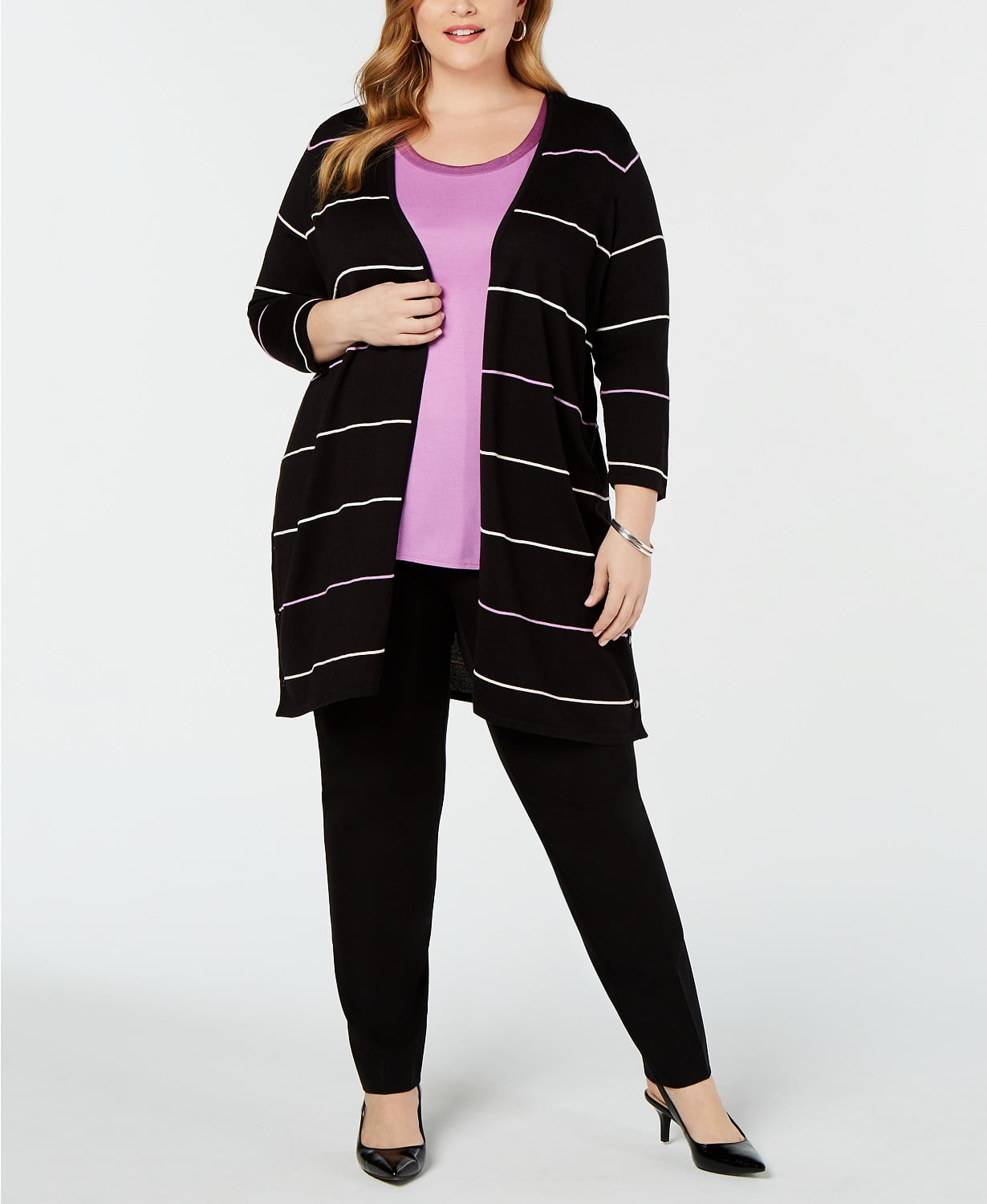 Alfani Womens Plus Open Front Layering 