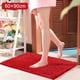 thumbnail image 3 of Alfombra de baño roja brillante, antideslizante, suave, cómoda, peluda, duradera, gruesa, lavable a máquina y reutilizable., 3 of 4