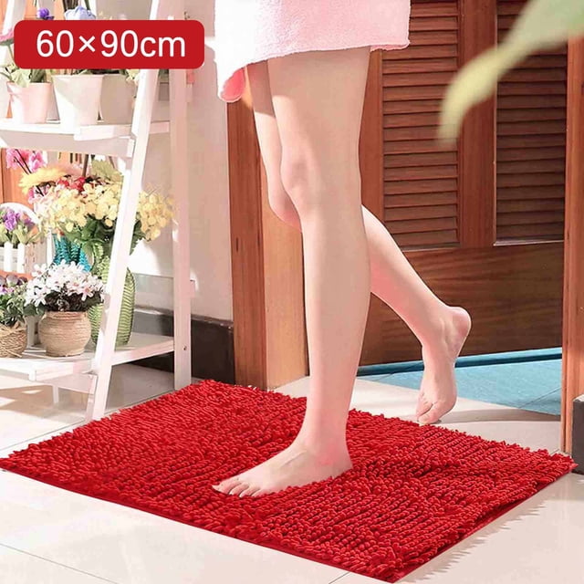Cqxid Carpet Under $10 Bright Red Bathroom Carpet Won't Slip Bathroom Mat Soft And Comfortable Furry Durable Thickened Bathroom Carpet Machine Washable Reusable