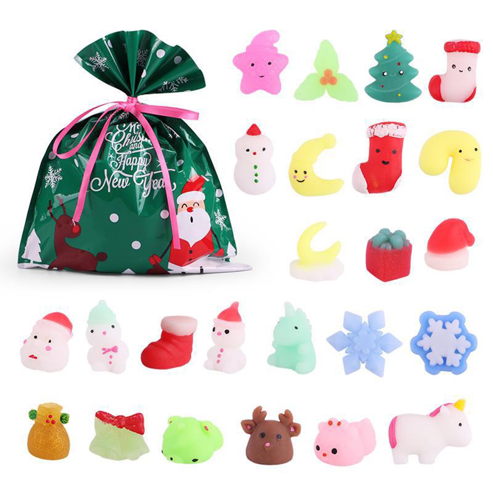 Christmas Squishy Mini Animal Santa Toys Fidget Hand Squeeze Pinch Kids New Toy 
