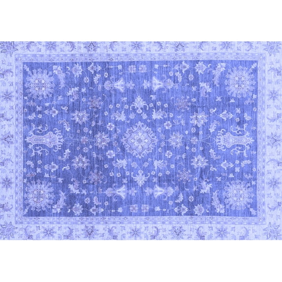Ahgly Company Indoor Rectangle Oriental Blue Modern Area Rugs, 5' x 7'