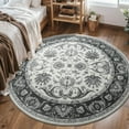 thumbnail image 2 of Noahas 6 ft Round Rugs for Living Room Bedroom Rug Circle Area Rug for Dining Room Table Throw Neutral Vintage Circular Rugs Washable Soft Comfortable Black, 2 of 8