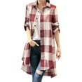 thumbnail image 1 of 2024 Chemise à Col en V pour Femmes à Manches Longues Boutonnée, Tunique Décontractée Unie, Haut Blouse pour Robe, 1 of 8