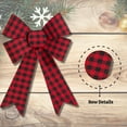 thumbnail image 5 of NS Large Christmas Bow Red and Black Buffalo Check Wreath Bows Holiday Thanks Giving Decorative Ornaments Perfect for Tree Filler Garland Home Door Window Decor Decorations 14.5" Set of 2, 5 of 7