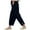 Navy, variant on ZACPNCV Pants for Girls Summer Casual Loose Cotton Linen Straight Wide Leg Drawstring Elastic Waist Solid Cropped Pant Black 12-13 Years