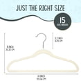thumbnail image 5 of Techzoo Premium Kids Velvet Hangers 15 Pack – 14" Non Slip Felt Cloth Hangers for Closet – Ultra Slim, Space Saving Kids Clothes Hangers with 360° Swivel Hook, Toddler Children Kids Hangers – Ivory, 5 of 7