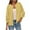 Yellow, variant on Womens Button Down Cardigan Knit Solid Color Long Sleeve Coat Sweater Cardigan Army Green Free Size