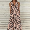 thumbnail image 2 of Horkkom Boho Dresses for Women Floral Print V Neck Maxi Dresses Summer Beach Sleeveless Dress with Pockets XXXXL, 2 of 6