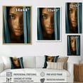 thumbnail image 4 of Designart "Portrait Of The Cerulean Codex Woman I" Fashion Woman Floater Framed Canvas Art Print, 4 of 5
