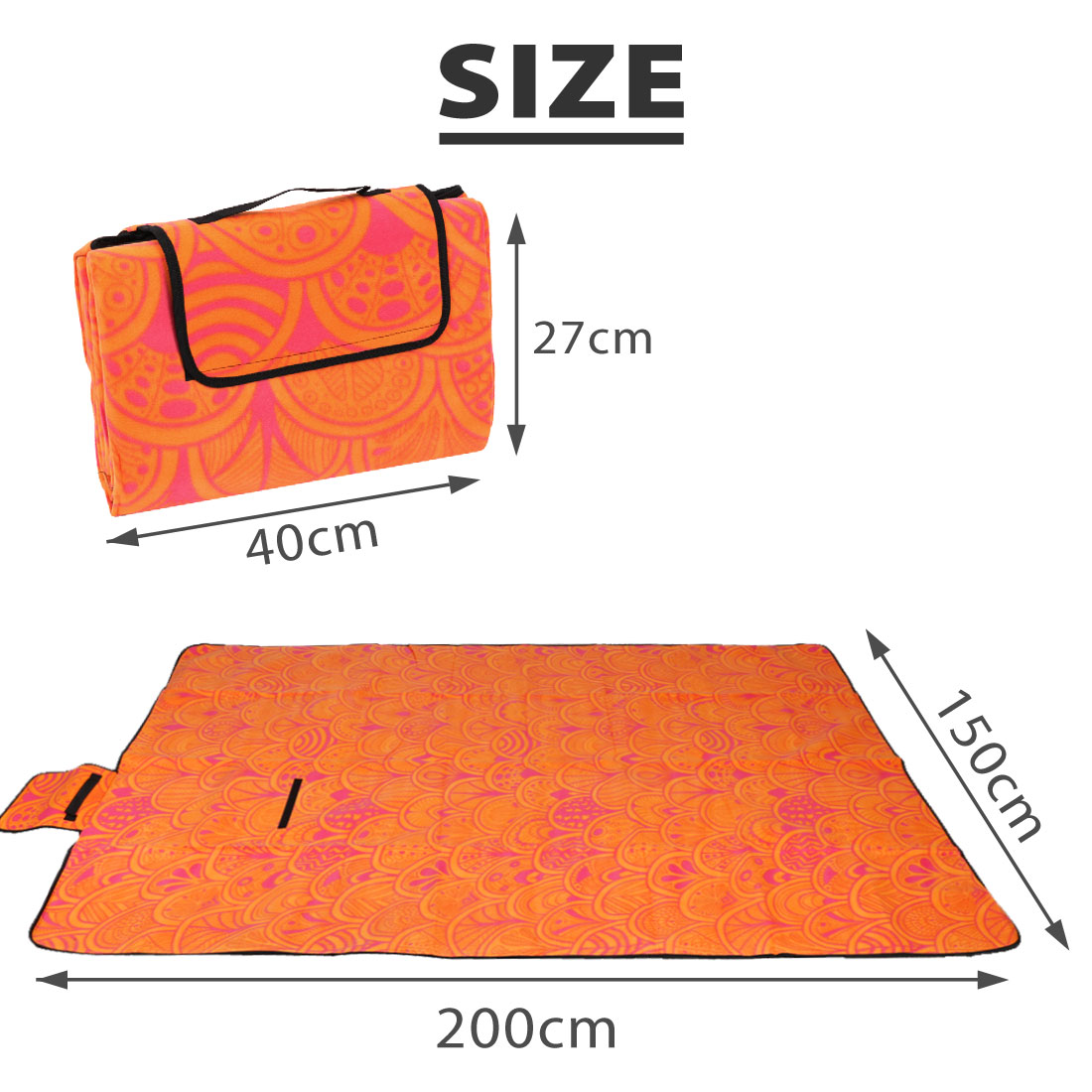 Extralarge Outdoor Water Resistant Foldable Picnic Blanket Mat Camping Beach Rug(79"x79",Green