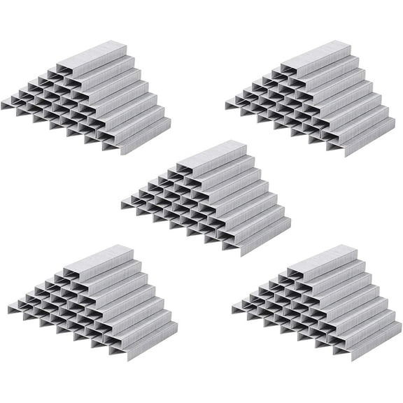 5 Pack of 5,000 Count Standard Staples, 26/6, ¼” Leg Length, Chisel Point Tips, Jam Free Staples, Fits All Standard Desktop Office Staplers, Best Office Products.Silver.