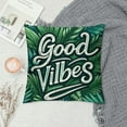 thumbnail image 2 of COMIO Palm Leaf Throw Pillow Cover Good Vibes Word Palm Tree Tropical Jungle Leaves Rectangle Pillow Cases Home Decorative Cushion Cover for Bed Sofa Green, 2 of 5
