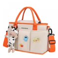 thumbnail image 5 of Bolsa de pañales, bolsa de mensajero de hombro de viaje para mamá y papá, bolsa de bebé multiusos para niños y niñas, (beige) Feliz Sencillez, 5 of 5