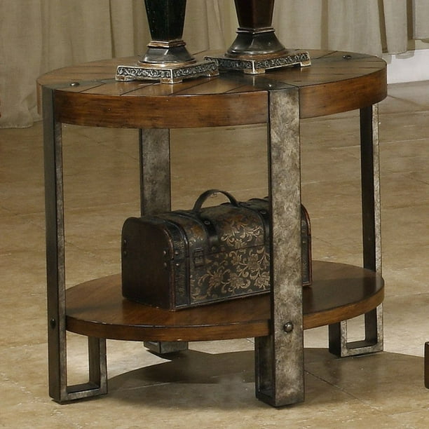 Riverside Sierra Rustic Round End Table Com Riverside Sierra Rustic Round End Table, Round Rustic End Table