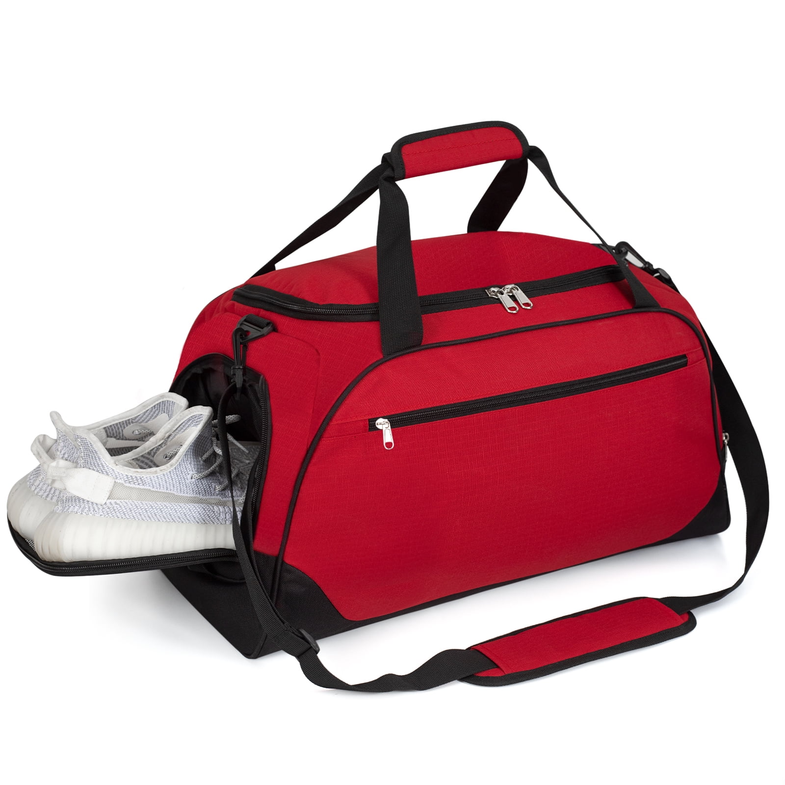 48 Litre FIB Sports Duffle Bag Duffel Gym Canvas Travel Foldable - Red main image 0