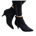 thumbnail image 3 of Mepaouo Womens Kitten Heel Ankle Boots Pointed Toe Suede Fall Winter Slip on Dress Booties, 3 of 6