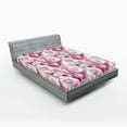 thumbnail image 2 of Ambesonne Vintage Tulips Fitted Sheet, Retro Boho Flowers, Queen Size, Magenta Pale Lilac Cream, 2 of 5