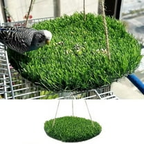 Bird Swing Mat Large Foraging Toys Natural Climbing Perch Toy with Hooks for Cockatoo Parakeets Lovebird