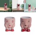 thumbnail image 1 of 2x Cara Planta Cabeza Cara Figurilla Mini plantas CUTICAT Flowerpot interior, 1 of 8