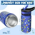 thumbnail image 2 of Softlife Insulated Kids Water Bottle With Hand Bag,Double Wall Vacuum Stainless Steel Girls School Leakproof Thermos Water Bottle,Portable Kids Cup For Travel Sports Camping,14Oz,Dinosaur Pattern, 2 of 7