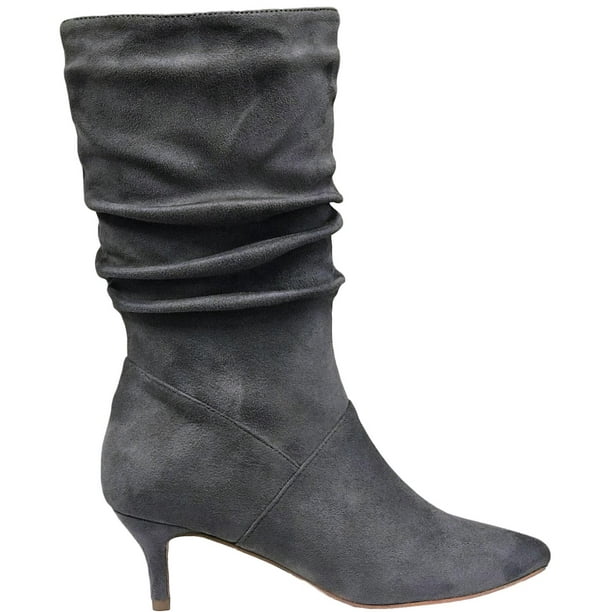 GLAZE - Ailing-2 Women Pointed Toe Mid Calf Slouchy Scrunchy Kitten
