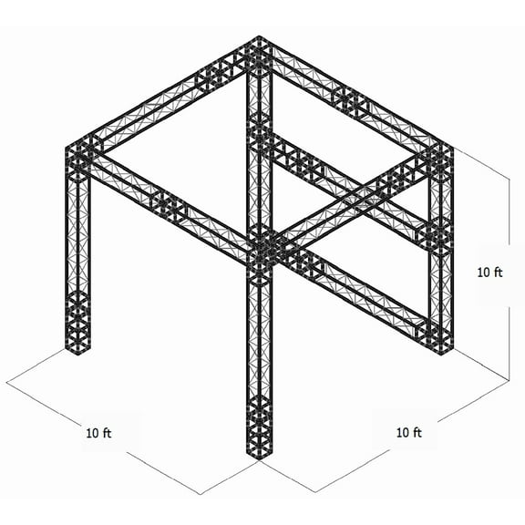 Trade Show Booth Trusses DJ Stage 10ftx10ftx10ft Metal Black Truss box